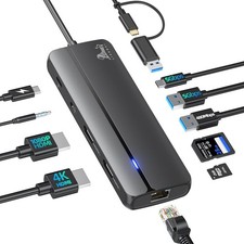 USB C Docking Station, USB 3.0 to Dual HDMI Dock, Compatible with MacBook Pro/Ai