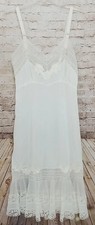 Vintage 50s 60s Nan Flower Slip Gown Lacy Accordion Hem Nylon Lingerie Seam Hole