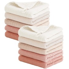 10-Pack Muslin Baby Washcloths,100 Cotton Baby Wash Cloths for Newborn Kids ...
