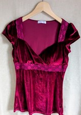  Shirt Top aus Samt in weinrot Gr. M