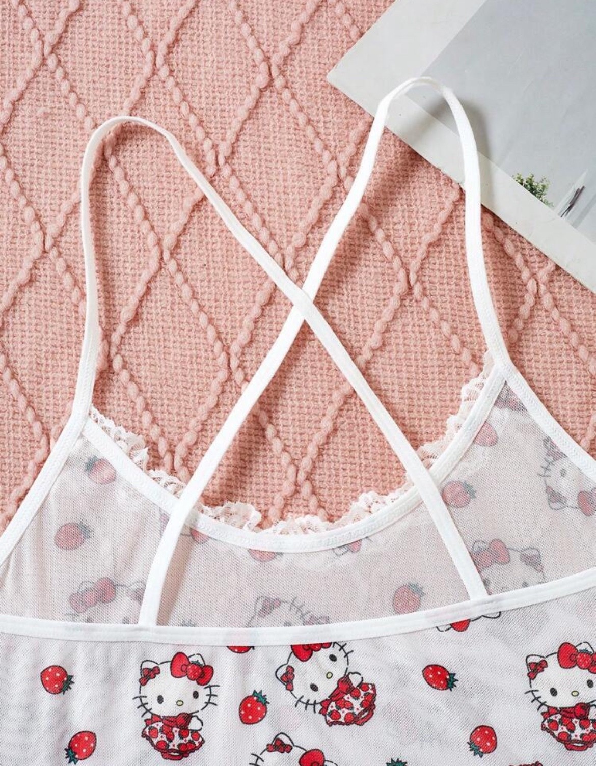 Sanrio Authentic Hello Kitty &Friends Kawaii y2k Lace Accent Mesh Body Suits S-L