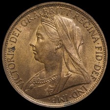 1896 Queen Victoria Veiled Head Penny, UNC #2