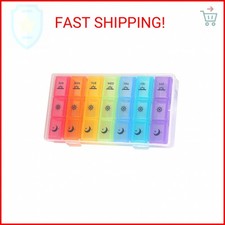 Weekly Pill Organizer,3-Times-A-Day 7 Day Pill Box Large Compartments Moisture-P