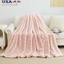 Luxury Soft 3D Floral Throw Blanket Durable Cozy Lightweight Home Decor New