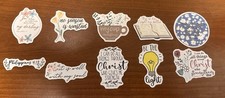 Inspirational Jesus Christian Bible Verses Stickers - Set Of 10