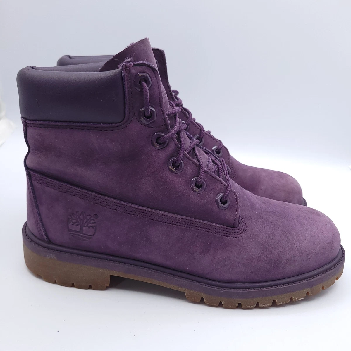 Timberland EUC Purple Brown Suede Hiking Desert Ankle Boots Size 7 Youth Timberland®6-Inch Waterproof Boots - Dark Purple  main image 4