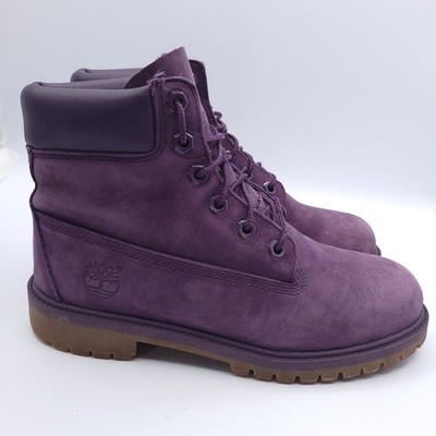 Timberland 6  Premium Leather Classic Boots Girls 5 Womens 6.5 Purple  A14T3