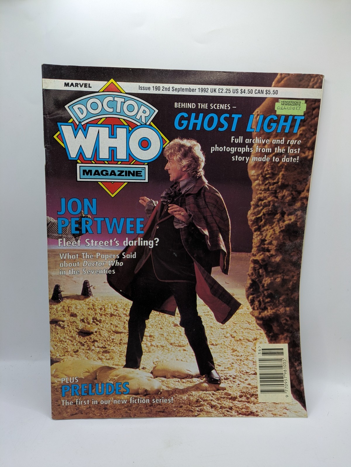 Doctor Who Magazine No 190 DWM Sept 1992 Ghost Light Jon Pertwee