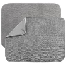 2 Pack Microfiber Dish Drying Mat,Absorbent Dish Drainer Kitchen Counter,Supe...
