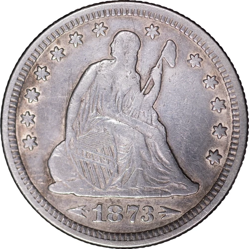 1873 25c Seated Liberty Quarter ~ VF Details