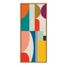 Sylvie Mid Century Modern Pattern Framed Canvas Wall Art by Rachel Lee of My ...