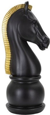 Mauro Ferretti Schachfigur Pferd Ø18,5x50 cm schwarz gold