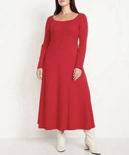 Old Navy Dress Womens Size Large Long Sleeve Scoop Neck Pullover Red