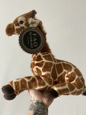 FAO Schwarz 12" realistic quality Lying Giraffe luxe fur Plush Stuffed Animal