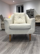 Dunelm Mill Cream Fabric Chair Armchair