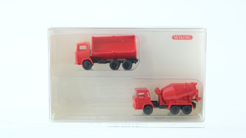 Wiking N 9450621 Hormigonera y volquete de plataforma, rojo | Zustand: Gebraucht