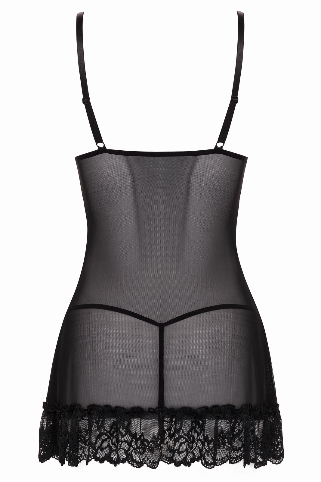 Oh La La Cheri Unisex Black Lace Babydoll Set - Xl - Image 2