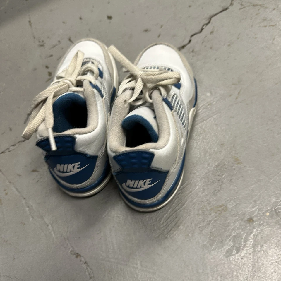 Air Jordan 4 Military Blue White Shoe BQ7669-141 Preschool Ps Kids Boys Size 12C - Image 4 of 4