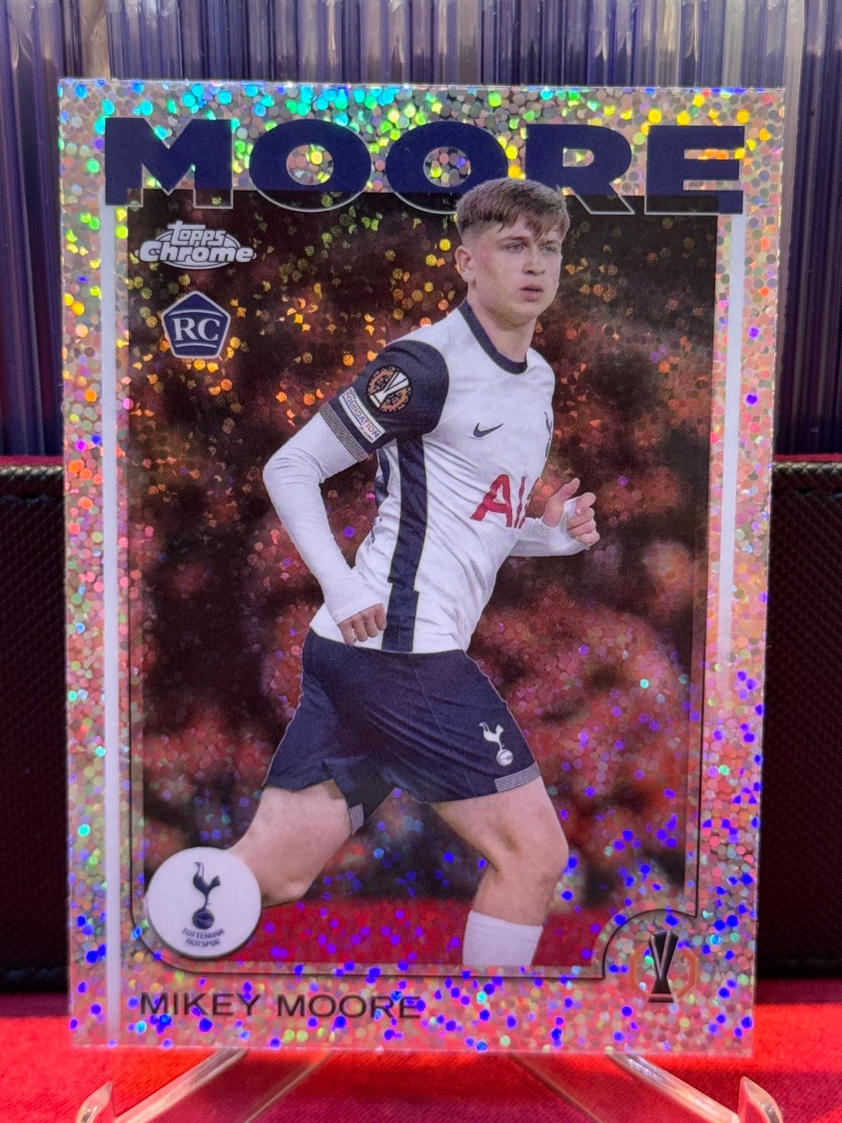 2024-25 TOPPS CHROME UEFA CLUB MIKEY MOORE Speckle Refractor RC #199 TOTTENHAM
