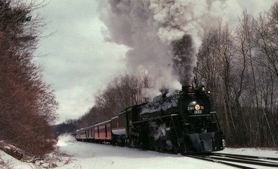Milwaukee Road 261 Steam Locomotive Winter Excursion Postcard 1996