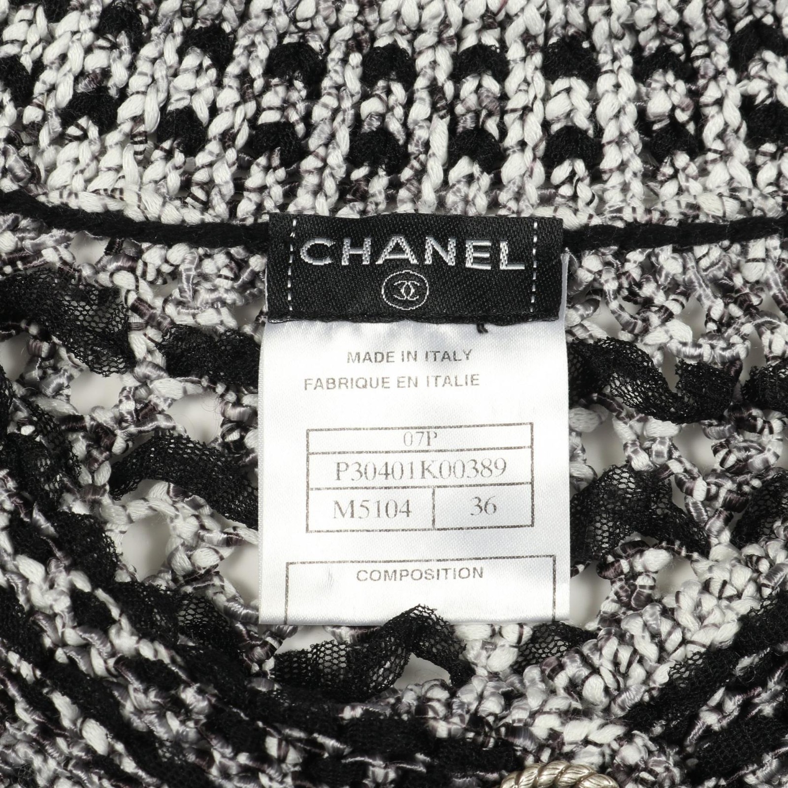 CHANEL COCO Mark Button See-through Cardigan #36 … - image 3