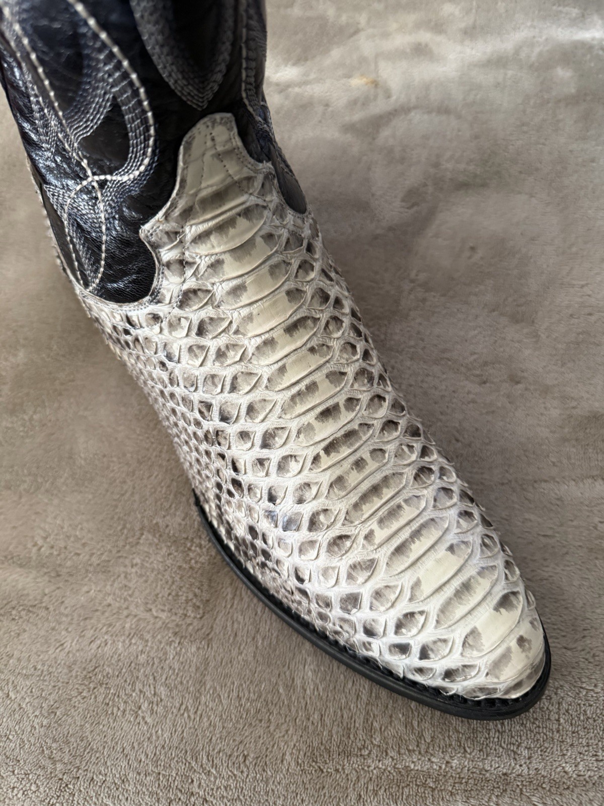 Dan Post Manning Python Snake Black/Natural Weste… - image 14