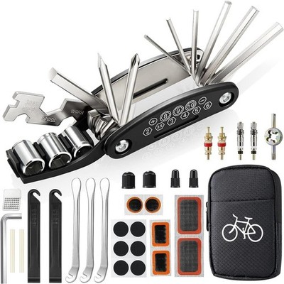 Fahrrad Reparaturset mit 16 Tools | Kompaktes Design | Leicht zu transportieren