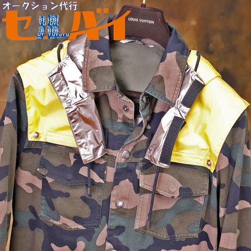 VALENTINO Men's Camouflage Blouson with Detachable Hood (Size 46) – Outerwear