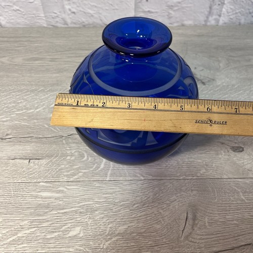 Correia Cameo Cobalt Blue Art Glass Vase L.E./Signed - Picture 7 of 12
