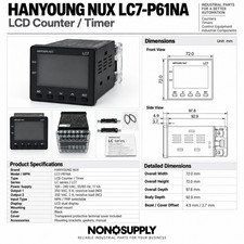HANYOUNG NUX LC7-P61NA LCD Counter Timer 72x72mm 6-Digit 100-240VAC NEW