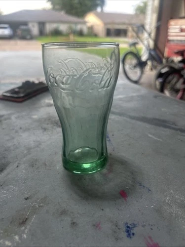 Small Vintage Coke Coca Cola Mini Green Glass