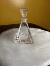 Stunning Vintage Art Deco Lead Crystal Pyramid Perfume Bottle 