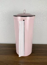 CTW Home Collection 370662 Metal Paper Towel Dispenser 13 inch Height Pink Retro