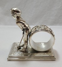 Napkin Holder Ring 1979 Silverpla Children At Play Victorian Boy Playing Croquet