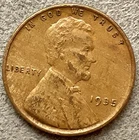 1935p  Lincoln Wheat Cent [XF EF] Extremely Fine w Alloy Mix Wood Grain ~ B917b