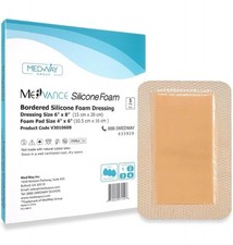 MedVanceTM Silicone - Bordered Adhesive Foam Dressing Size 5 Count /open box