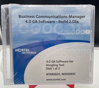 NTAB3602 I New Sealed Nortel BCM 4.0 Build 2.03a NTAB3602 N0035895 3 Disk Set