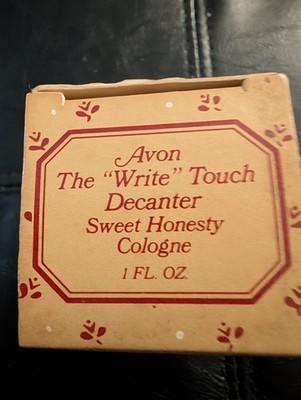 Avon The ''Write'' Touch 1oz Sweet Honesty Cologne Bottle Decanter - Full - 1982