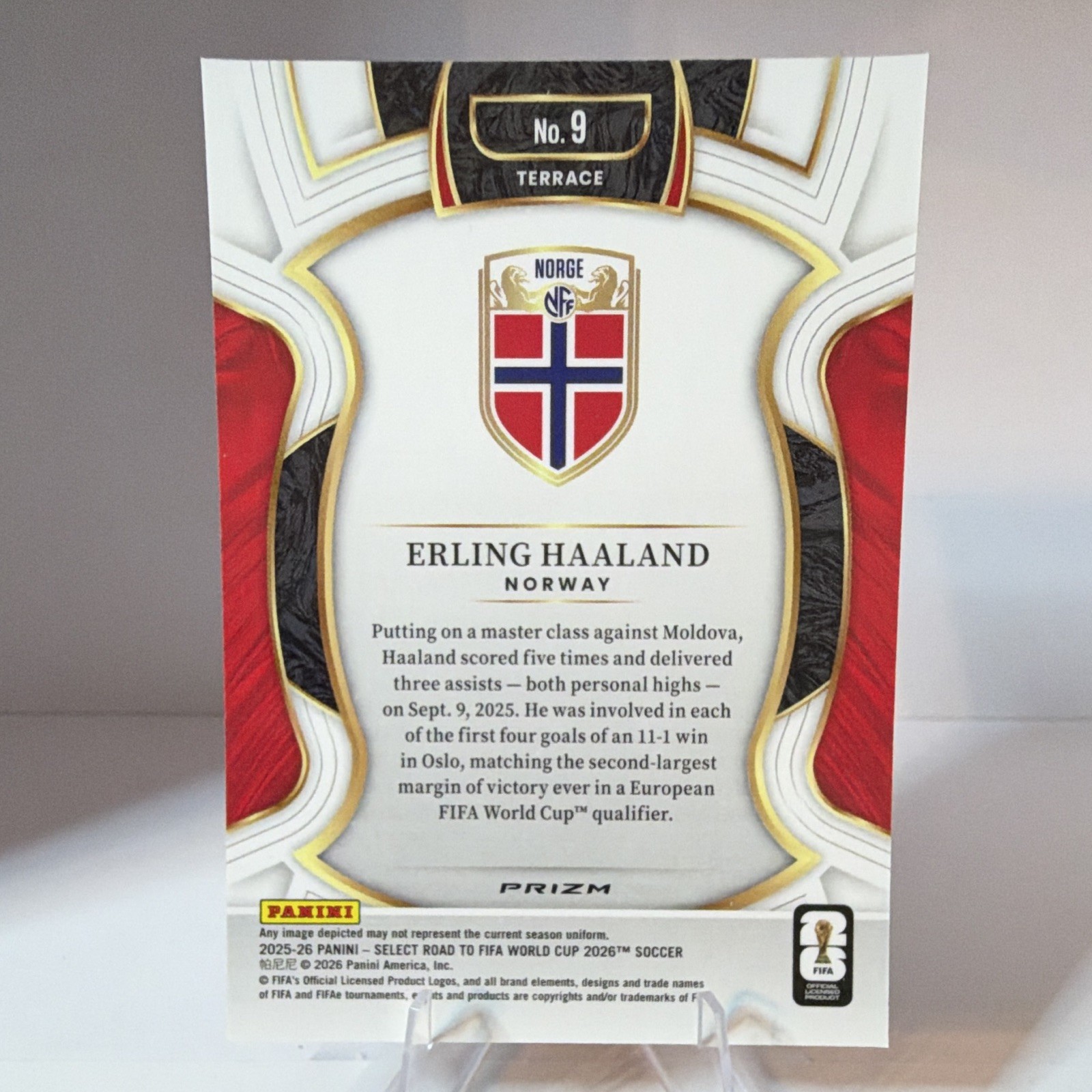 2026 Select World Cup Prizm Erling Haaland Red Cracked Ice Prizm #9 Norway view 6