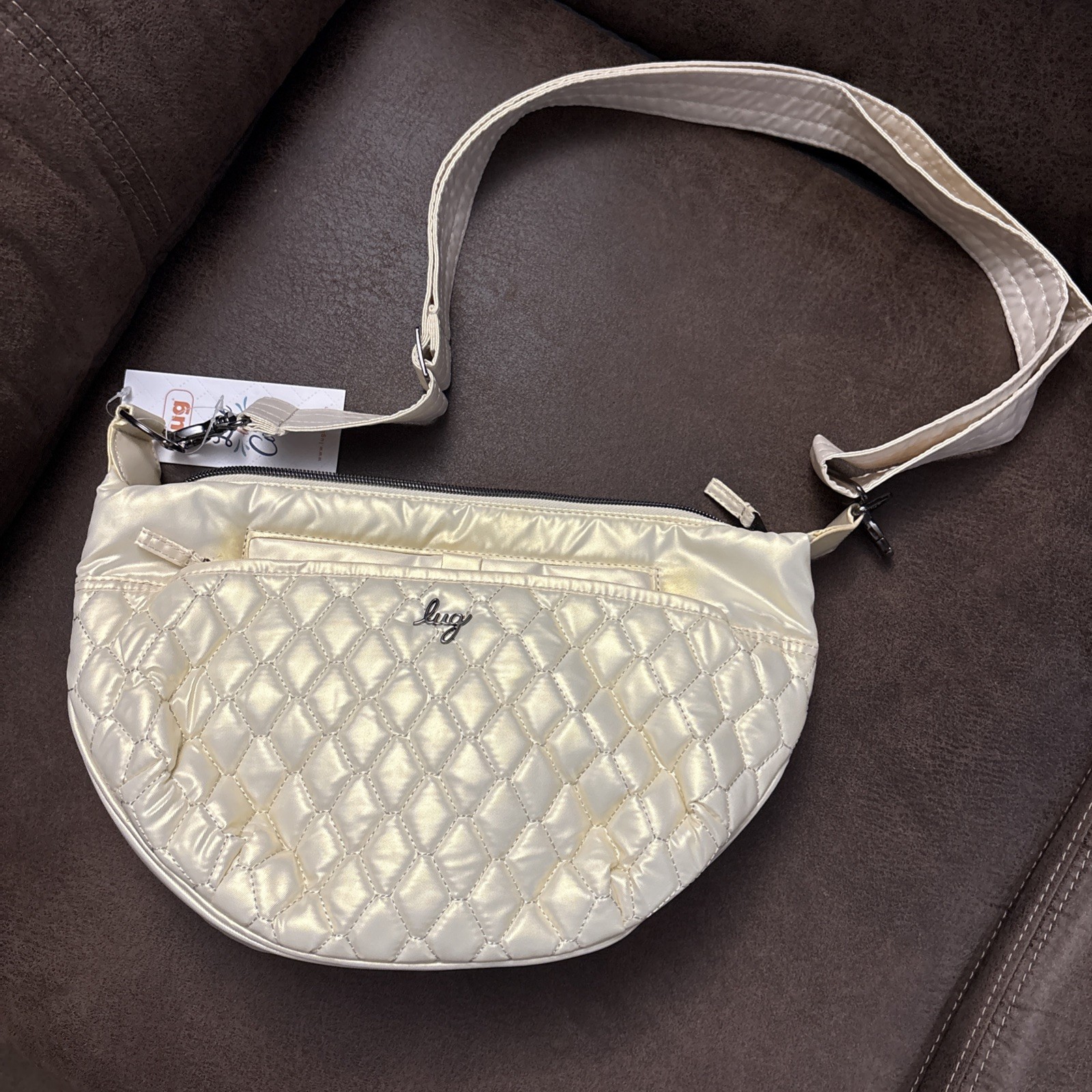 Lug Bolero Crossbody Bag Metallic Pearl Champagne - Star Lining w/ many Pockets