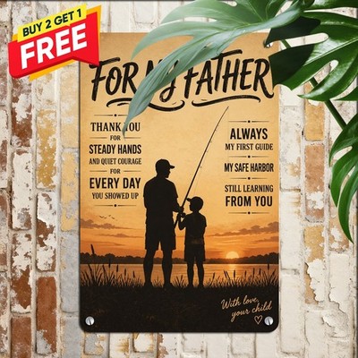 Dad Knows A Lot Hard Working Father Quote Metal Tin Sign 8x12 Plaque