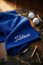Titleist Blue Waffle Weave Golf Towel Ball/Club Cleaning Microfiber Cloth 30x50