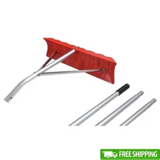 Poly Roof Rake 21ft Reach 23in Blade Lightweight Aluminum Snow Removal Tool New