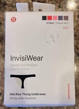 LULULEMON InvisiWear Mid-Rise Thong Underwear 5 Pack Multi Color Sz large