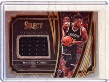 Thaddeus Young 2019-20 Panini Select Throwback Memorabilia #TM-TYG Brooklyn Nets