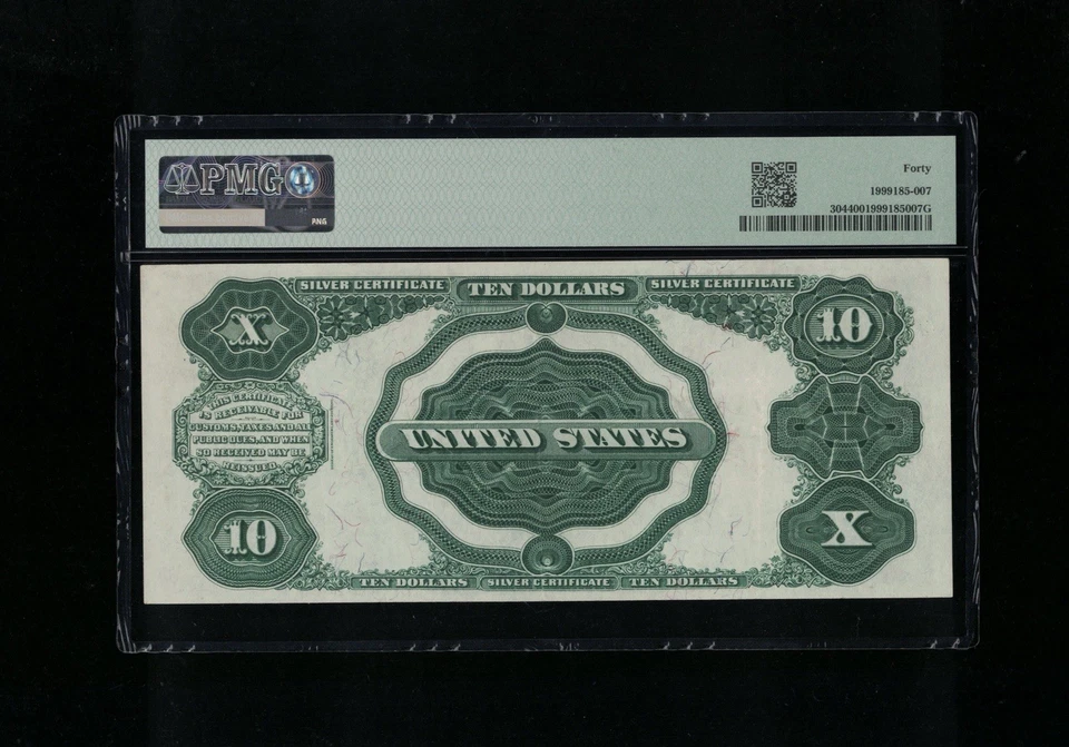 SC 1908 $10 Fr.304 “Tombstone” Silver Certificate PMG 40 XF (962) - Image 3 of 4