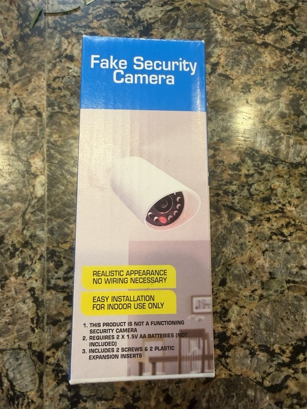 Fake Security Camera Flashing Recording Light  AA batteries not included