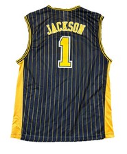 Indianapolis Pacers Jersey Large Mark Jackson Reebok Blue Vintage 