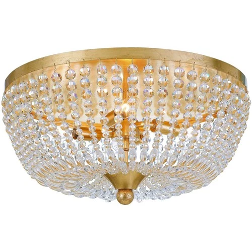Crystorama 605-GA Rylee 4 Light 18.5 inch Antique Gold Flush Ceiling Light - Picture 1 of 7