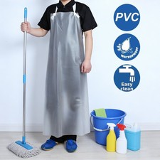 Up to 10pcs Kitchen Chef Bib Apron Cooking PVC Apron Waterproof Butcher Catering